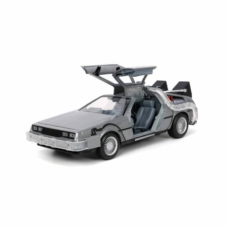 Geleceğe Dönüş Delorean Zaman Makinesi 1:24 Die Cast Metal Işıklı Model Araba 18 cm
