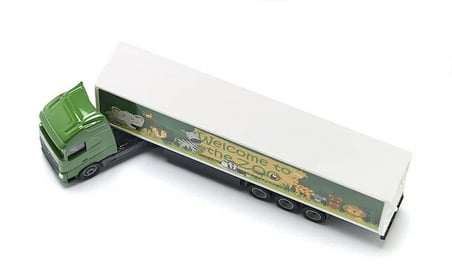 Siku 1627 Zoo Temalı Oyuncak Tır Kamyon 1:87 Metal Model Çekici Dorseli Yeşil Kasa Hediyelik 18.9 CM
