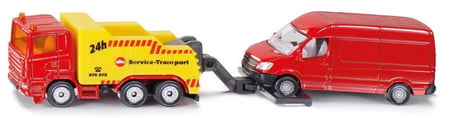 Siku Breakdown Truck with Van Çekici Kurtarıcı Panelvan Die Cast Metal Model Araba Oyuncak 17.8 CM