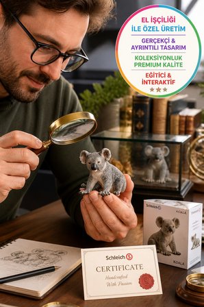 Schleich El İşçiliği Koala Figürü Koleksiyon Oyuncak Detaylı Gerçekçi 5x3,5x4,2 CM