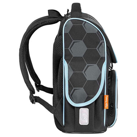 Top Desenli Siyah Okul Çantası