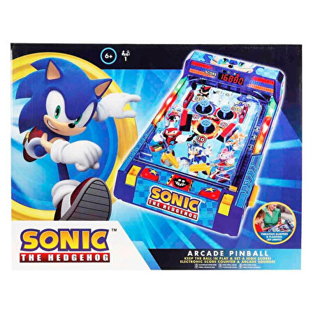 Sonic™ LED Işıklı ve Sesli Masaüstü Pinball – Elektronik Skorlu Retro Oyun (28x14x41 cm)