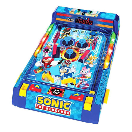 Sonic™ LED Işıklı ve Sesli Masaüstü Pinball – Elektronik Skorlu Retro Oyun (28x14x41 cm)
