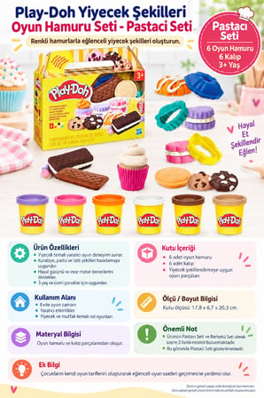 Play-Doh Yiyecek Şekilleri Oyun Hamuru Barbekü Seti 6 Hamur 6 Kalıp 