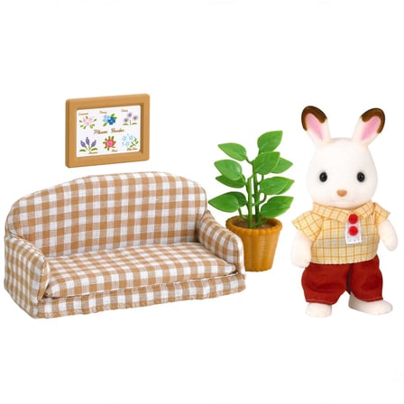 Sylvanian Families Çikolata Kulaklı Tavşan Baba Figür ve Kanepe Seti 5013 8 cm