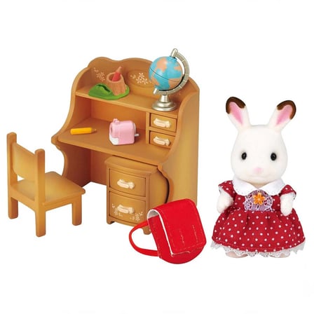 Sylvanian Families Çikolata Kulaklı Tavşan Freya Çalışma Masası Seti 5016 - 6.5 cm