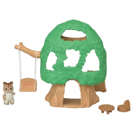 Sylvanian Families Bebek Ağaç Evi 5318 Ceviz Sincabı Figürlü 9 Parça Oyun Seti - 4 cm