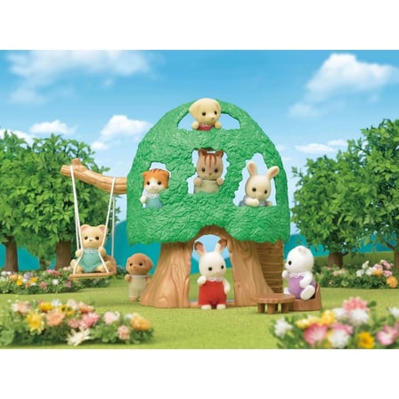 Sylvanian Families Bebek Ağaç Evi 5318 Ceviz Sincabı Figürlü 9 Parça Oyun Seti - 4 cm