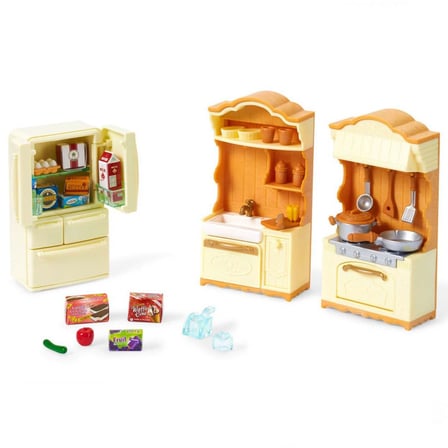 Sylvanian Families Mutfak Seti 5341 Buzdolabı Ocak Lavabo 35+ Parça Aksesuar