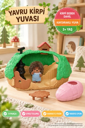 Sylvanian Families Yavru Kirpi Yuvası 5453 Kaydıraklı Oyun Evi Kirpi Bebek Figürlü - 4 cm