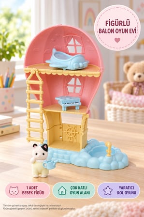 Sylvanian Families Bebek Balon Oyun Evi Smokinli Kedi Figürlü 5527 – Figür Yaklaşık 4 cm