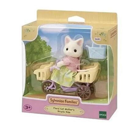 Sylvanian Families Çiçekli Kedi Anne ve Bisiklet