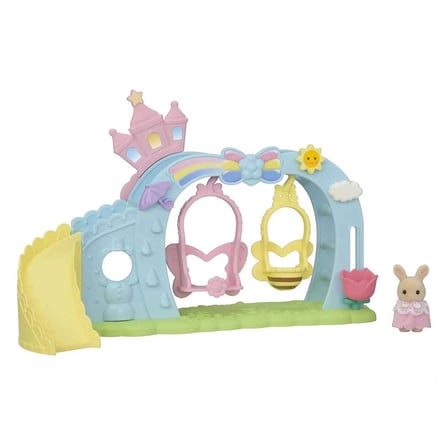 Sylvanian Families Anaokulu Salıncak ve Kaydırak Seti Tavşan Bebek Figürlü 5745 - 3 cm
