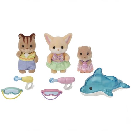 Sylvanian Families Havuz Eğlencesi 3’lü Bebek Figür ve Aksesuar Seti 5749 3-4 cm