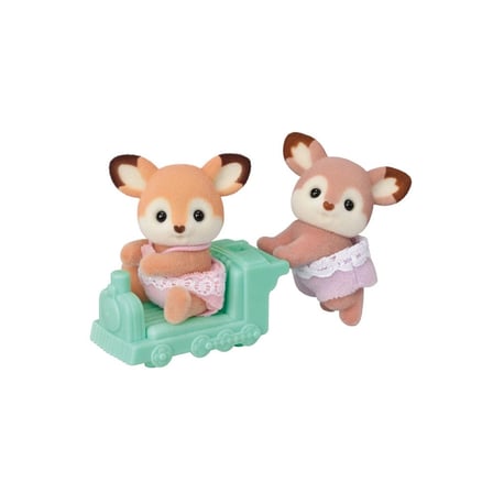 Sylvanian Families Geyik İkizler 2 Figürlü Tren Arabalı Oyun Seti 4-5 cm