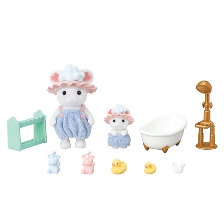 Sylvanian Families Köpüklü Banyo Kardeşleri Marshmallow Fare Figür Seti 5805 3-7 cm