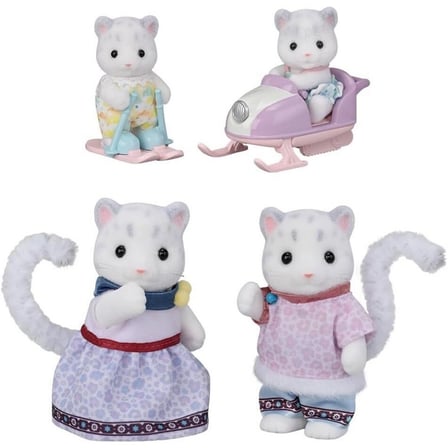 Sylvanian Families Kar Leoparı Ailesi 5814 4 Figürlü Kızak Kayak Aksesuarlı 4-7 cm