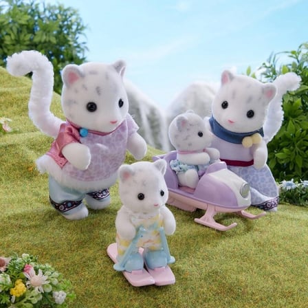 Sylvanian Families Kar Leoparı Ailesi 5814 4 Figürlü Kızak Kayak Aksesuarlı 4-7 cm
