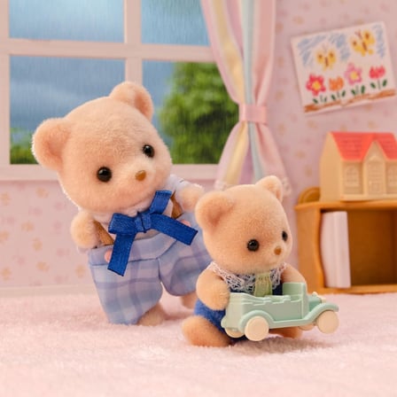 Sylvanian Families Bisküvi Ayı Ailesi 3'lü Figür ve Mimarlık Aksesuarlı Oyun Seti 3-8 cm