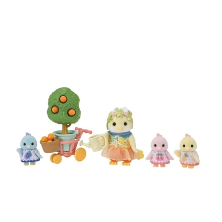 Sylvanian Families Turunç Kuş Ailesi 4 Figürlü Meyve Hasat Seti