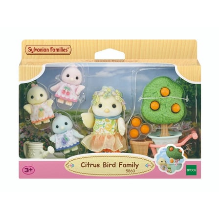 Sylvanian Families Turunç Kuş Ailesi 4 Figürlü Meyve Hasat Seti