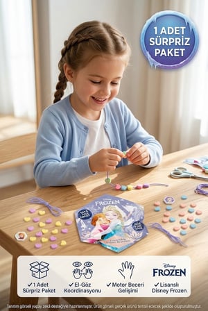 Disney Frozen Silgili Arkadaş Bilekliği DIY Kendin Yap Sürpriz Paket 1 Adet 14x13 cm