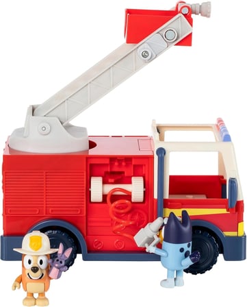 Bluey İtfaiye Kamyonu Figür Seti Firetruck Bingo Bluey Bob Bilby Merdivenli Oyuncak 20 cm