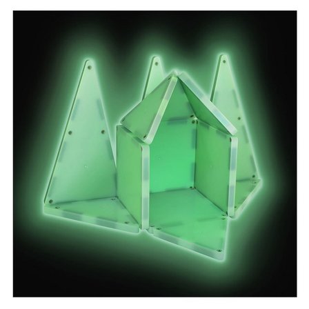 Magna-Tiles Glow 16 Parça Manyetik Yapı Seti Gece Parlayan LED Işıklı STEM Oyuncak