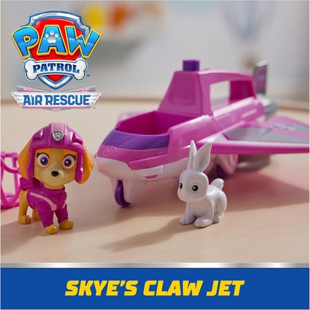 PAW Patrol Air Rescue Skye Kurtarma Uçağı Seti Pençeli Sepetli 6 cm Figür + Tavşan