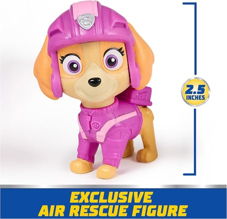 PAW Patrol Air Rescue Skye Kurtarma Uçağı Seti Pençeli Sepetli 6 cm Figür + Tavşan