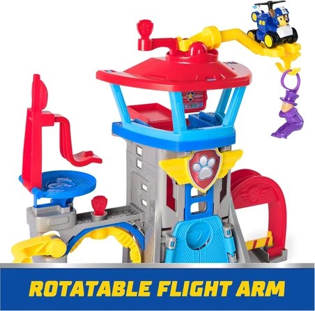PAW Patrol Air Rescue Pup Squad Havaalanı Kulesi 30cm Araç Fırlatıcı + Chase + Humdinger