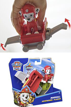 PAW Patrol: Action Pups Marshall Aksiyon Figürü ve Katlanabilir Kanatlı Hoverboard Uçağı - 5 CM