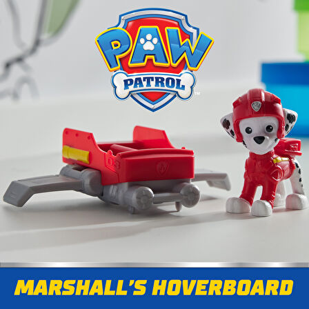 PAW Patrol: Action Pups Marshall Aksiyon Figürü ve Katlanabilir Kanatlı Hoverboard Uçağı - 5 CM