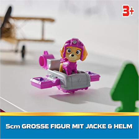 PAW Patrol: Action Pups Skye Aksiyon Figürü ve Katlanabilir Kanatlı Hoverboard Uçak Oyuncağı - 5 CM