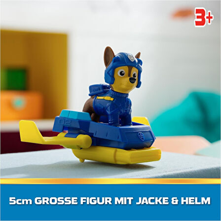 PAW Patrol: Action Pups Chase Aksiyon Figürü ve Katlanabilir Kanatlı Hoverboard Uçak Oyuncağı - 5 CM