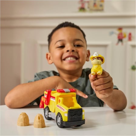 PAW Patrol Fire Rescue Rubble Damperli Kamyon 20,3 cm + Figür 5 cm + 2 Fırlatma Taşı | Oyuncak Seti