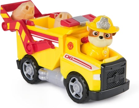 PAW Patrol Fire Rescue Rubble Damperli Kamyon 20,3 cm + Figür 5 cm + 2 Fırlatma Taşı | Oyuncak Seti