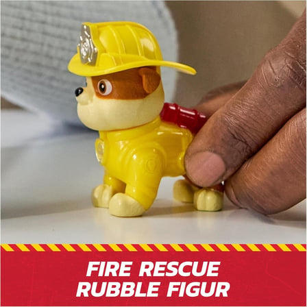 PAW Patrol Fire Rescue Rubble Damperli Kamyon 20,3 cm + Figür 5 cm + 2 Fırlatma Taşı | Oyuncak Seti