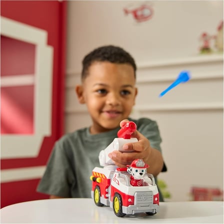 Paw Patrol Fire Rescue Marshall İtfaiye Oyuncak Kamyon 20,3 cm | Figür 5 cm | Su Fırlatıcı 2 Mermi