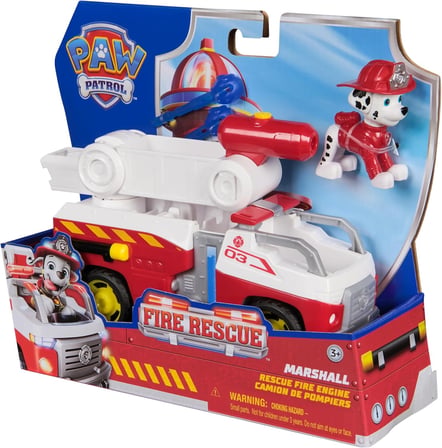Paw Patrol Fire Rescue Marshall İtfaiye Oyuncak Kamyon 20,3 cm | Figür 5 cm | Su Fırlatıcı 2 Mermi