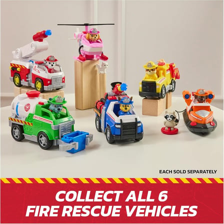 PAW Patrol Zuma İtfaiye Kurtarma Botu 7'' + Figür Seti | Can Simidi Fırlatıcı + Rakun