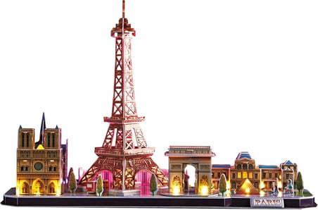 CubicFun Paris LED 3D Puzzle 115 Parça Eyfel Kulesi Maket Yapboz Işıklı Model Seti 8+