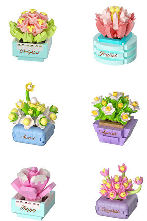 KOCO Saksı Çiçekleri Sukulent Serisi 3D Puzzle Koleksiyon Tam Set - 12 ADET