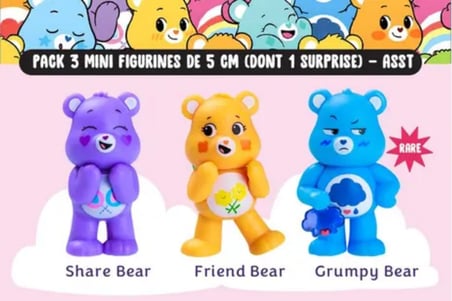 Care Bears Mini Koleksiyon Figürleri 3'lü Paket - 1 ADET