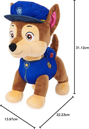 PAW Patrol Chase Sesli ve Kuyruk Sallayan Peluş Oyuncak – 30 cm | 20+ Sesli Efekt, Işıklı ve Etkileşimli