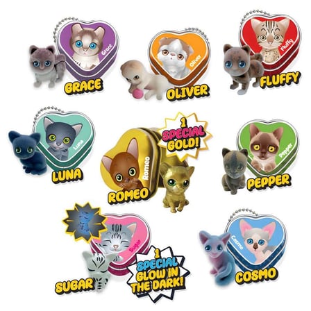 Kitty Club Gold Edition Sürpriz Kedi Figürü Metal Kalpli Kutu Koleksiyon Oyuncak - 1 ADET