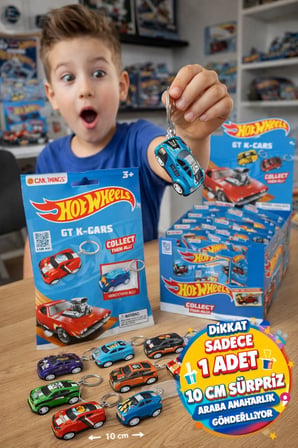 Hot Wheels GT K-Cars Sürpriz Anahtarlık 3D Yumuşak Dokulu Koleksiyon Oyuncağı 10 CM - 1 ADET