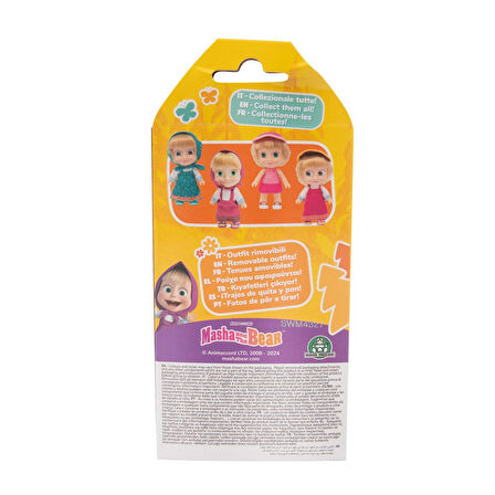 Masha & Koca Ayı - 12 CM Masha Bebek - Klasik Yaz Kıyafetli