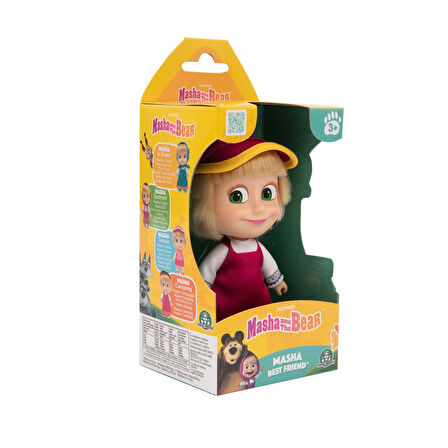 Masha & Koca Ayı - 12 CM Masha Bebek - Klasik Yaz Kıyafetli