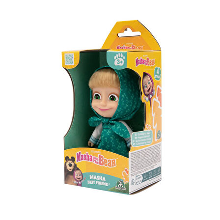 Masha & Koca Ayı - 12 CM Masha Bebek - Yeşil Elbiseli